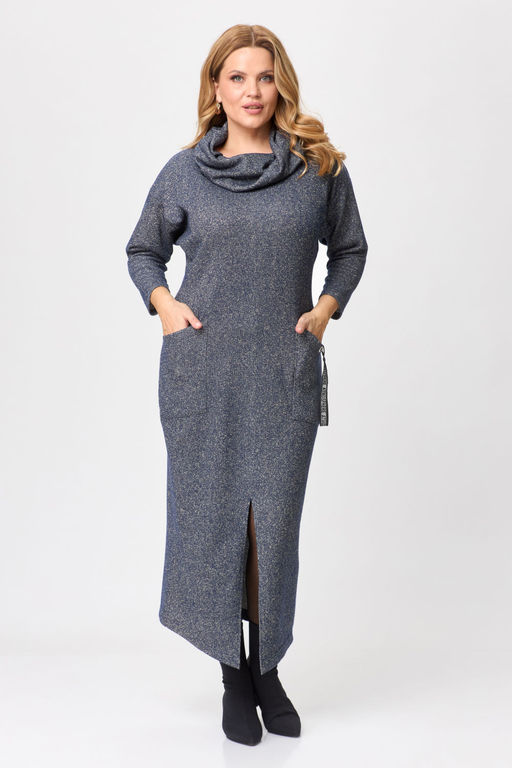 Платье Michel Chic 2145-Р синий, серебро  фото 5