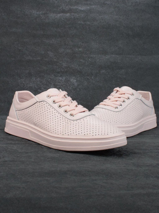 05-PDXL143-3 PINK Кроссовки женские (натуральная кожа)