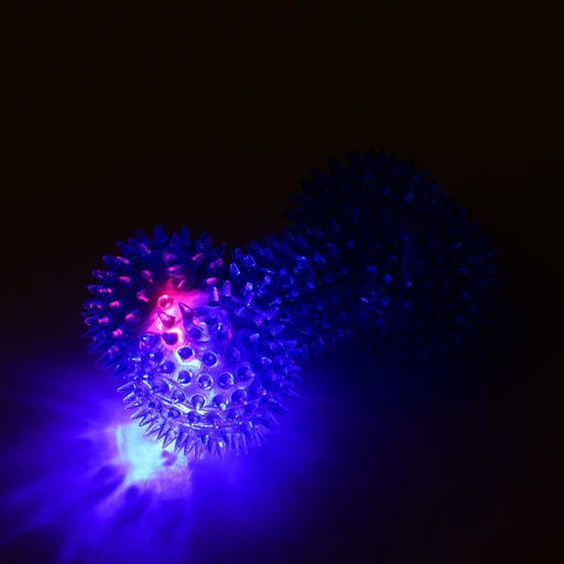 Игрушка для собак Светящаяся кость, TPR, 10,5 см, голубая - Пижон фото 4