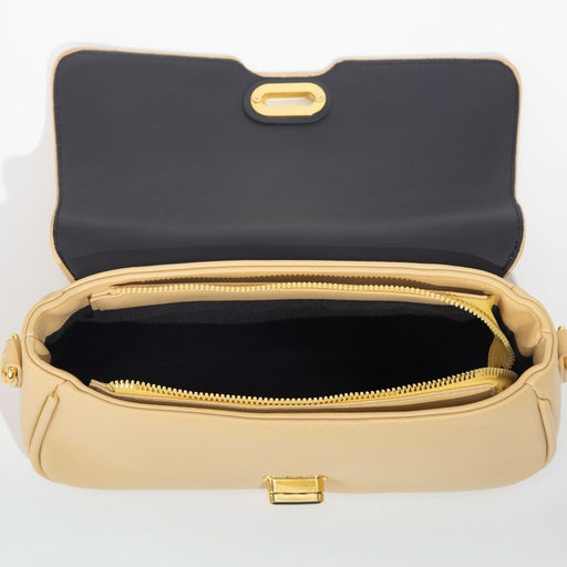 Сумка-мессенджер на застёжке, длинный ремень, цвет тёмно-бежевый - Simaland фото 7