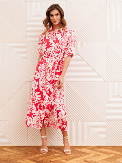 Платье Gizart 5126/2 коралл цветы  фото 3