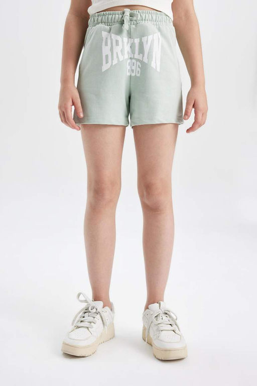 Шорты из двух частей с принтом для девочек - Defacto фото 4