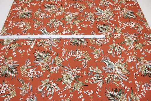 Плательная вискоза Тропиканка цв.оранжево-терракотовый, ш.1.47м, вискоза-100%, 135гр/м.кв - Купава фото 4