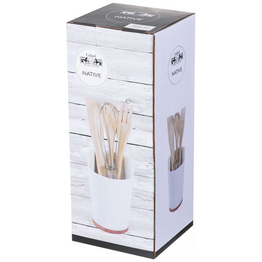 НАБОР КУХОННЫХ ПРИБОРОВ LEFARD NATIVE 4 ПР. С ПОДСТАВКОЙ 10*14,5 СМ  фото 2