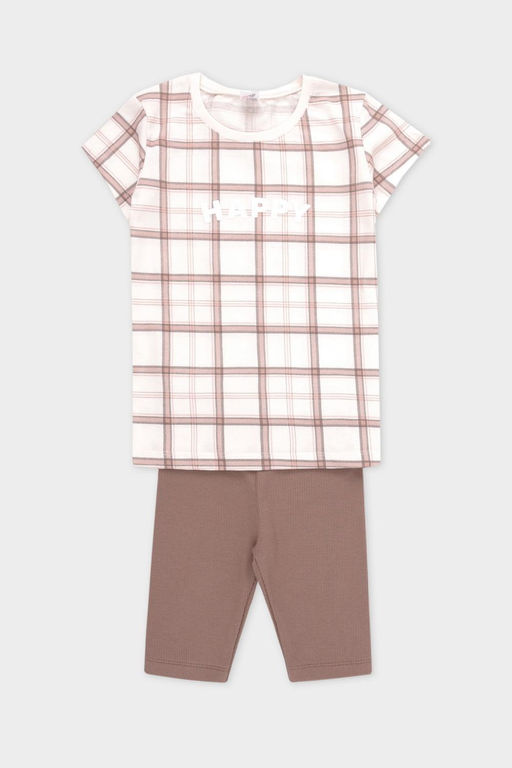 Crockid _ КП 1643/сосновая кора,шотландская клетка пижама дет