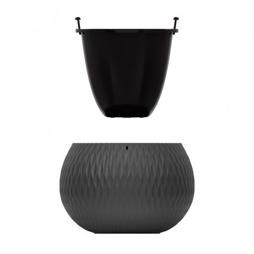 Кашпо Жемчужина подвесное 4л (графитовый) М8918 - Альтернатива фото 4