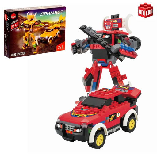 Конструктор-трансформер Джип, 145 деталей, цвет красный