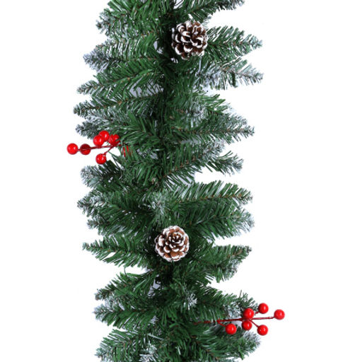 Гирлянда из елочных веток искусственная 2,7 метра 220 веток снег и шишки / WA-5 /уп 15/Новый год - Галеонтрейд фото 2