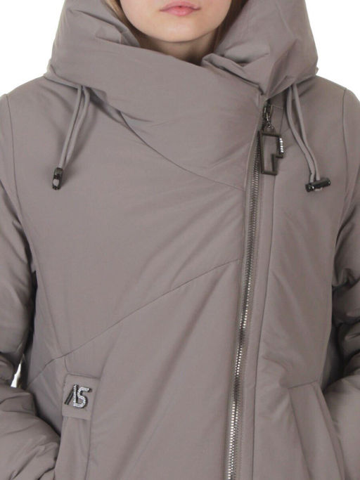 M-9102 GRAY/BEIGE Пальто зимнее женское (верблюжья шерсть, 120 гр. холлофайбер)