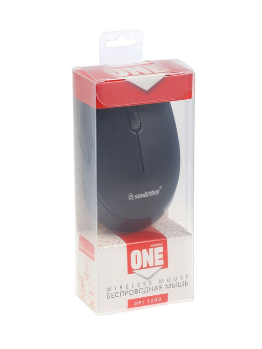 Мышь Smartbuy ONE 202AG-K, беспроводная, 3 кнопки, 1200 dpi, USB, 1хАА, черная