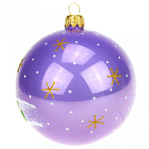 Елочная игрушка шар стеклянная Мишка на санках д8,5см, ручная художественная роспись, цвета микс, подарочная упаковка (Россия) - Домашняя Мода фото 5