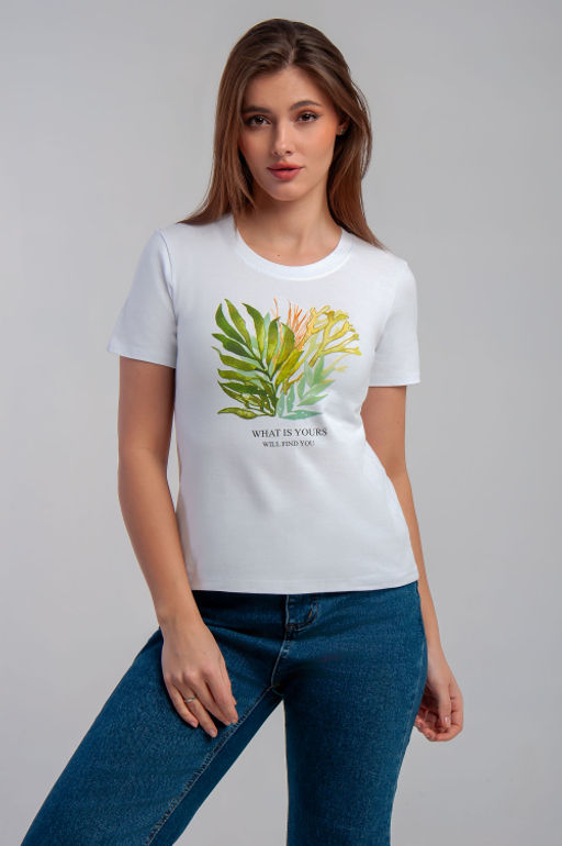 Арт. 3750 Футболка женская 42-50 (5 шт) Цвет:белый - Калинка фото 6