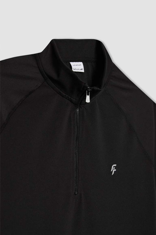 DeFactoFit Длинная футболка с воротником-стойкой и принтом в стиле спортсмен с длинными рукавами  фото 9