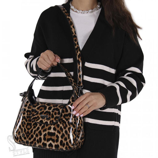 Сумка женская кожаная 9148 leopard brown Velina Fabbiano-Safenta в Новосибирске