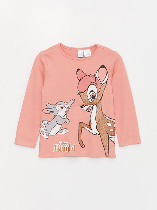 Bisiklet Yaka Uzun Kollu Bambi Bask?l? K?z Bebek Pijama Tak?m?