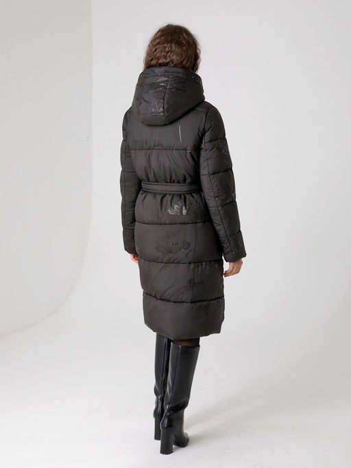 24433 Пальто стеганое черный - Dizzyway фото 3