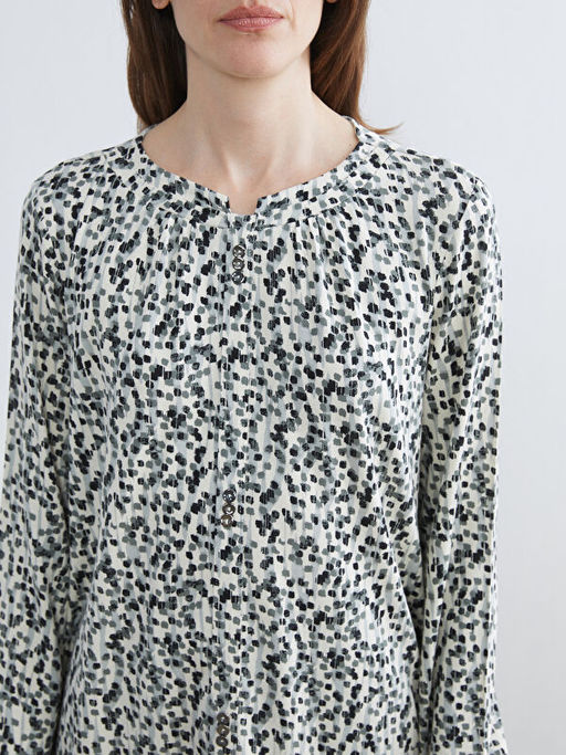 Bisiklet Yaka Desenli Bluz