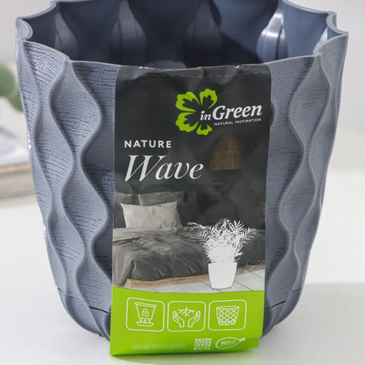 Горшок для цветов с поддоном Wave, 0,65 л, d=11,5 см, серый - Simaland фото 7