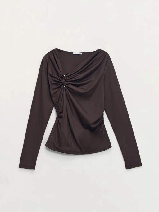 Лонгслив с декоративным узлом / Zarina  фото 8
