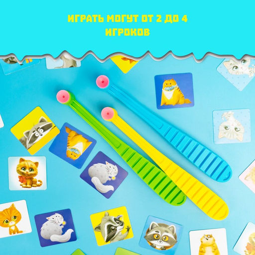 Настольная игра на реакцию и внимание Весёлые молоточки, котики-енотики - Лас играс kids фото 6