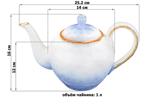 Чайник 1 л 25,2*14*16 см Кантри небесно-голубой - Elan gallery фото 2