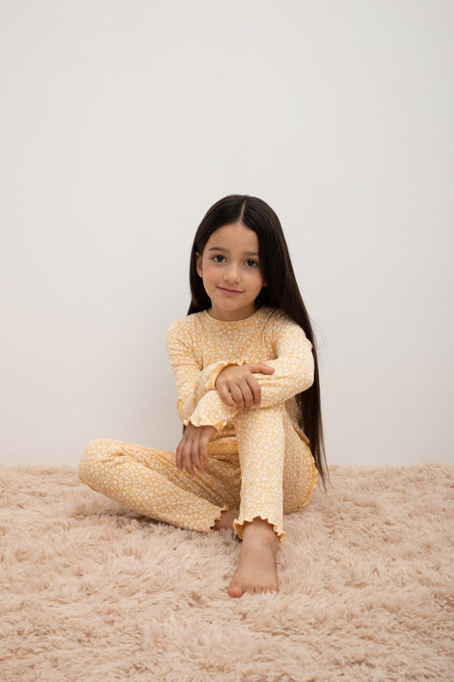 Crockid _ К 1618/светлая мимоза,цветочный узор пижама дет