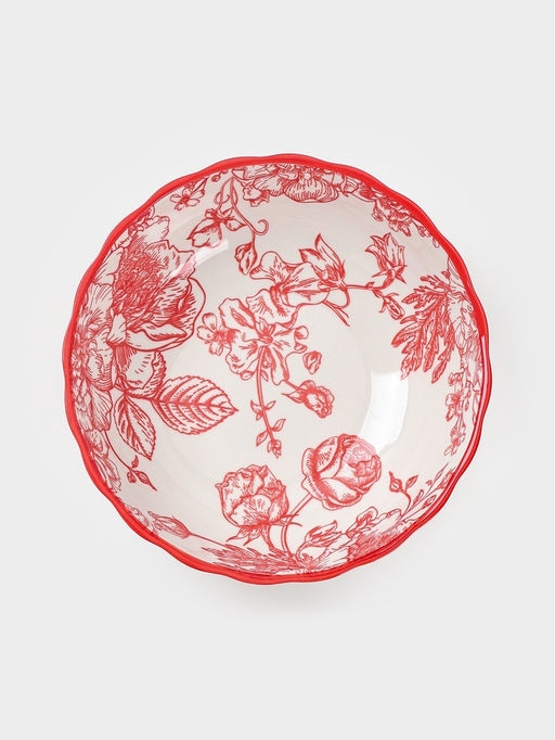 Салатник Botanica, 550 мл, 15×5.5 см, фарфор, белый, красный