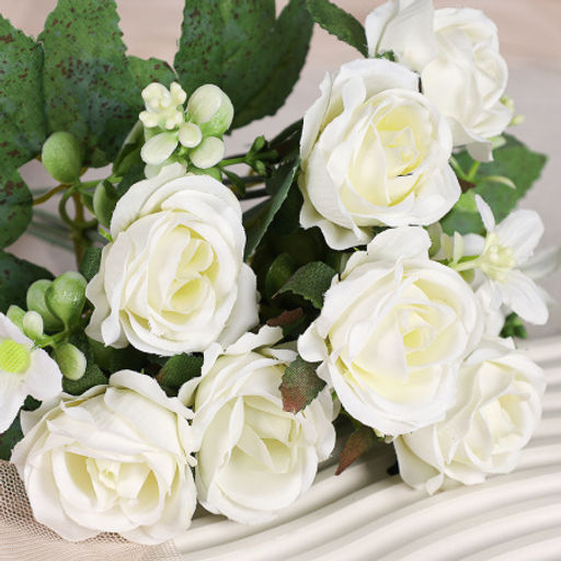 Цветок искусственный Букет роз 28 см / BR-28 /уп 1200/ (Бежевый) - Галеонтрейд фото 3