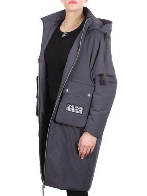 ZW-2306-C GRAY/PURPLE Пальто демисезонное женское (100 гр. синтепон) BLACK LEOPARD - Fashion фото 7
