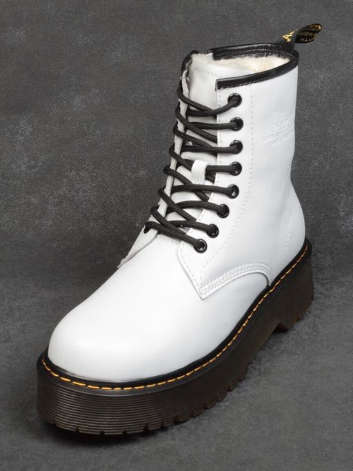 04-15265001 WHITE Ботинки зимние женские (натуральная кожа, натуральный мех) - Фабричный китай фото 5