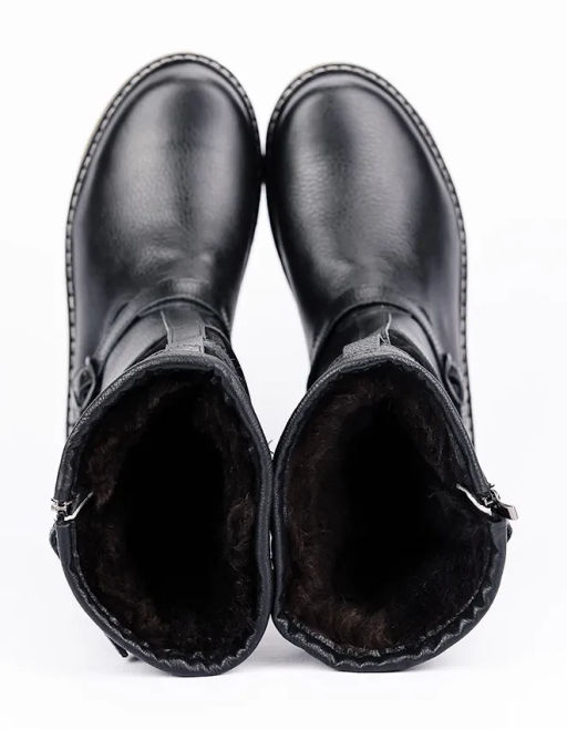 Сапоги Монголки черные с замком, войлочная подошва,