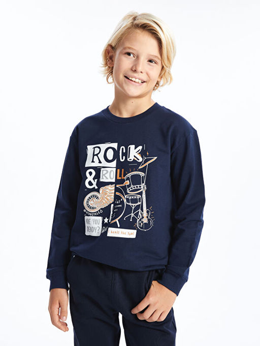 Bisiklet Yaka Erkek ?ocuk Sweatshirt