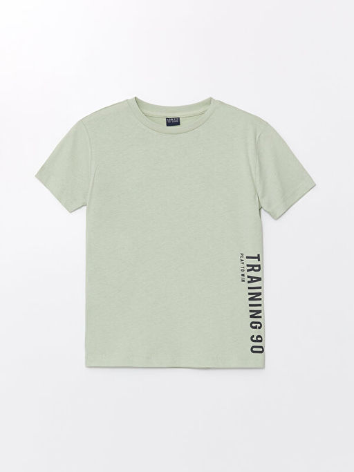 Bisiklet Yaka Bask?l? K?sa Kollu Erkek ?ocuk Ti??rt