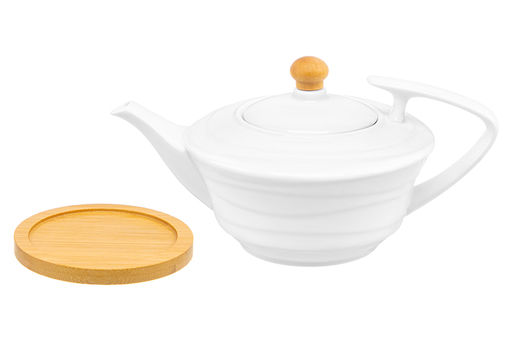 Чайник 600 мл 23,5*15*12,5 см Айсберг волны + деревянная подставка - Elan gallery фото 4