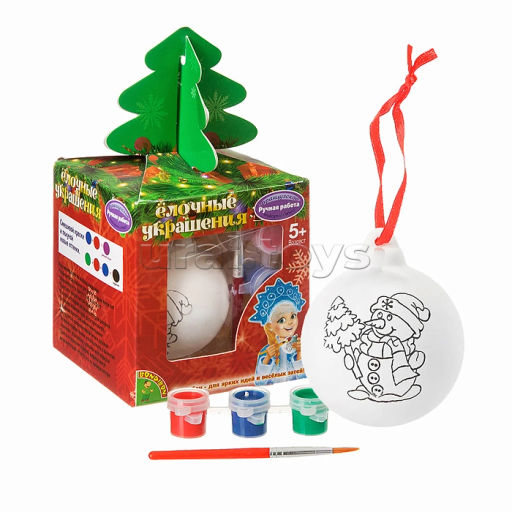 Мой благотворительный взнос в Коробку Храбрости -Набор для творчества "Ёлочные украшения. Шар со снеговичком"