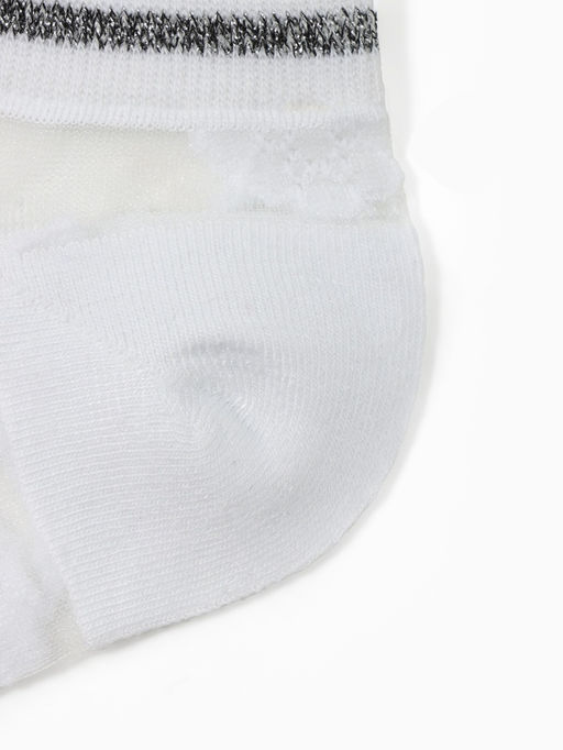 Цена за 2 шт. Носки стеклянные женские Цветочки, набор 2 пары, размер 35-37 (22-25 см), цвет белый, бежевый