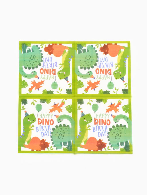 Салфетки бумажные Dino birthday, 33х33 см, 20 шт - Страна карнавалия фото 4
