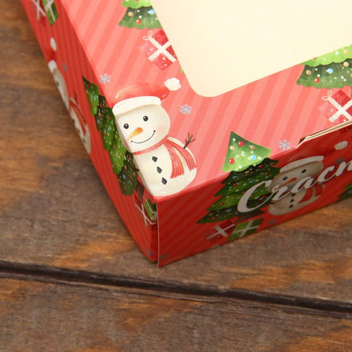 Цена за 20 шт. Коробка складная Снеговичок, розовая, 20 х 12 х 4 см - Simaland фото 6