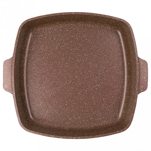 Противень с антипригарным покрытием 28х28х7см "Шоколад", s0,4см, литые ручки (Россия)