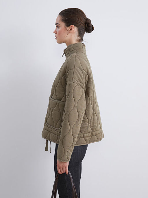 Dik Yaka Kapitone Oversize Kad?n Mont