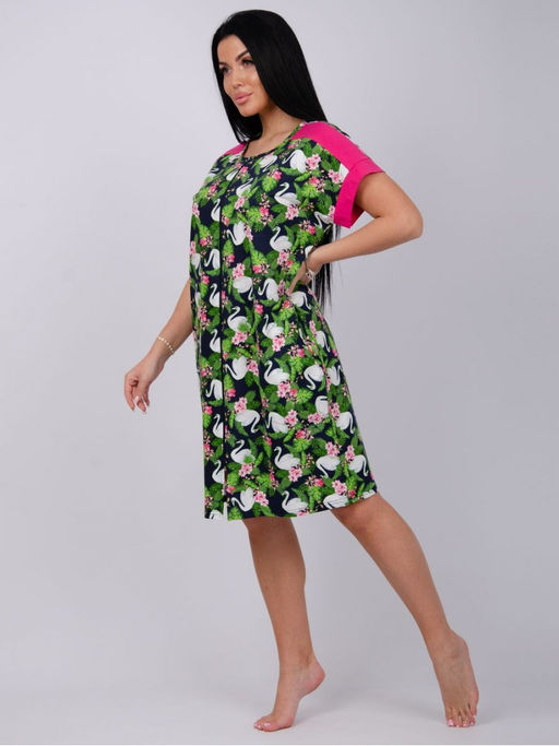 Халат "Анастасия" лебеди, трикотаж