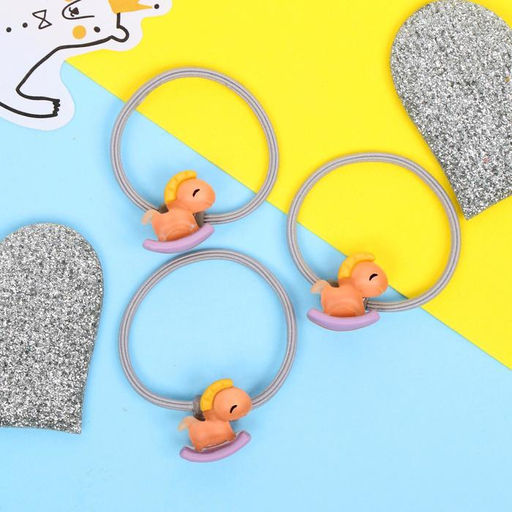 Цена за 6 шт. Резинки для волос «Кукусики», набор 3 шт., лошадки, 3 см, МИКС