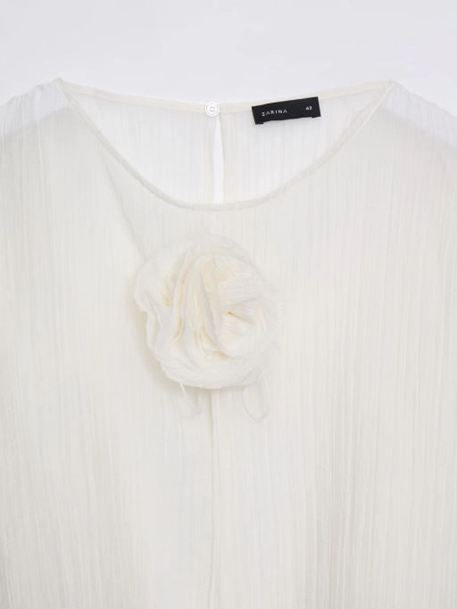 Блуза из тенселя с цветком / Zarina