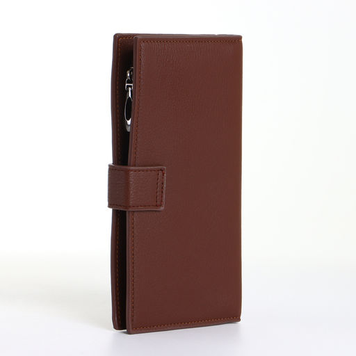 Портмоне мужское, на магните, три отделения, коричневое