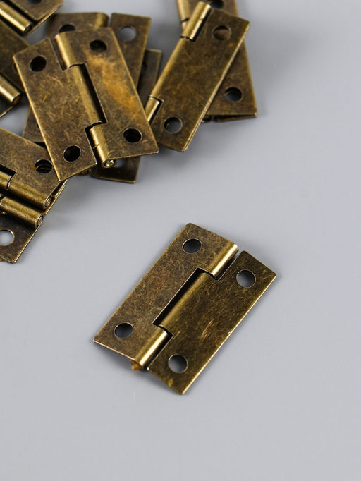 Цена за 2 шт. Петля для шкатулки металл с прямыми углами бронза набор 10 шт 2,2х3,68 см