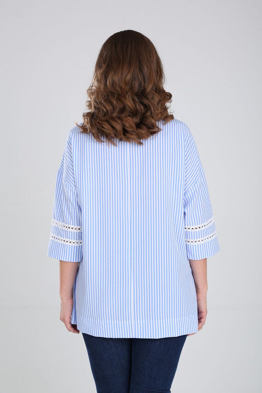 Блуза Modema 767/2 голубая полоска  фото 4