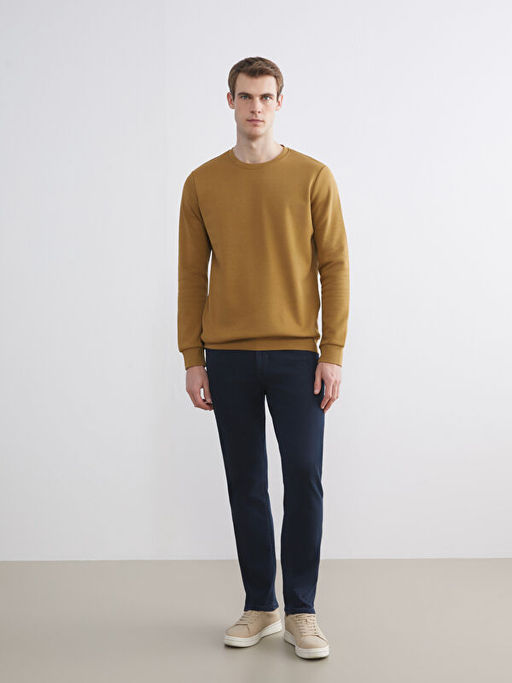 Bisiklet Yaka Erkek Kal?n Sweatshirt