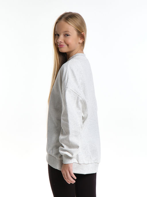 Джемпер "М" для девочки детская одежда 22-8604 св.серый меланж