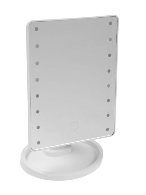Зеркало KZ-06, подсветка, 26.5 х 16 х 12 см, 16 диодов, сенсорная кнопка, белое