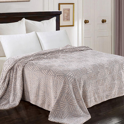 Плед/покрывало 220х200см "Королевский гамбит", велсофт "Bamboo" набивной, полиэстер 100%, плотность 260г/м2, упаковка: 20х33см пояс бумажный, "Домашняя мода" (Россия)